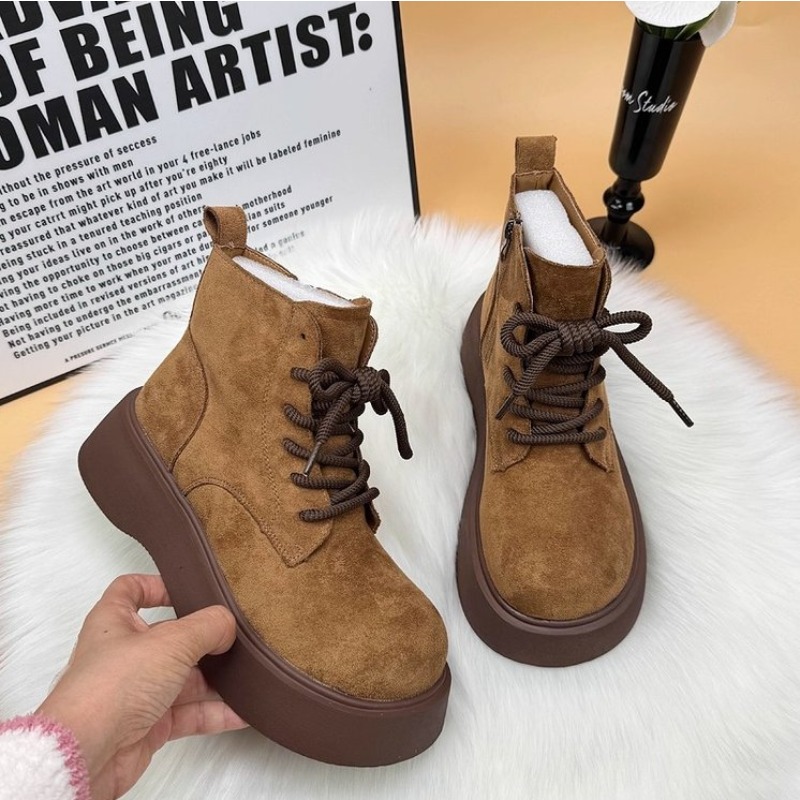 Embroidery Garments - Ladies Warm Fuzzy Lined Ankle Boots