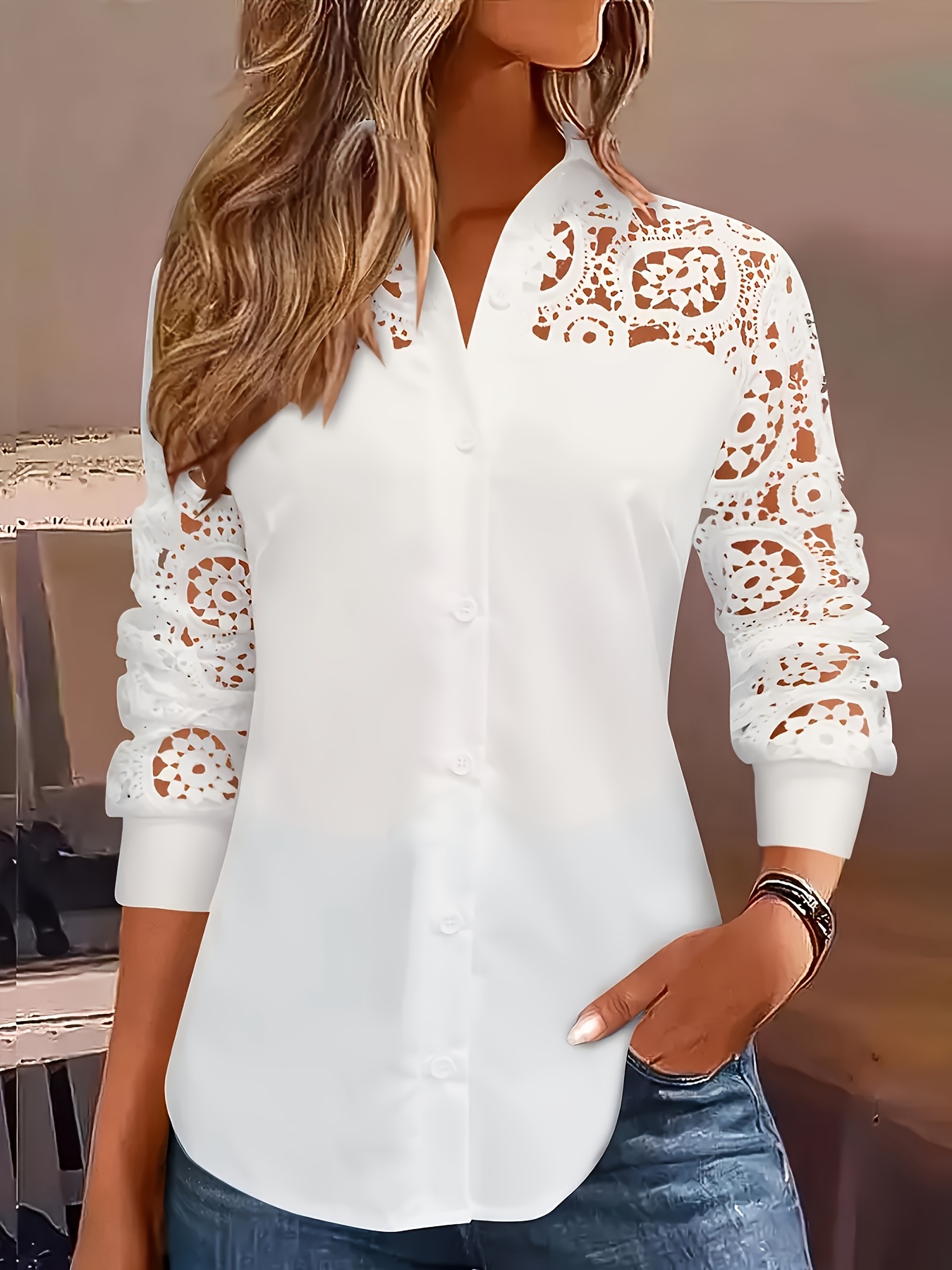 Temperament Loose Woman Shirt  - Embroidery Lady Bug ulasan dan harga
