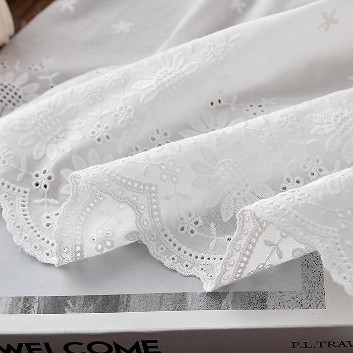 1yard hollow flower cotton tis - Embroidery Cotton Shirt ulasan dan harga