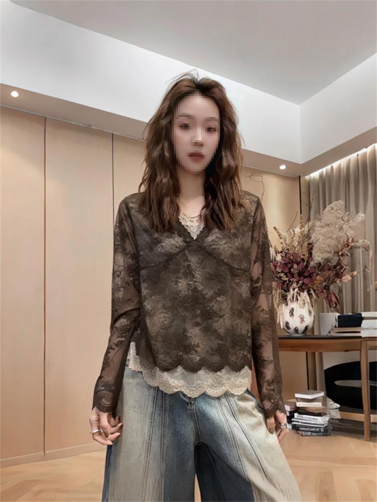 Embroidery Rose - Retro Rose Embroidery Lace Long Sleeve