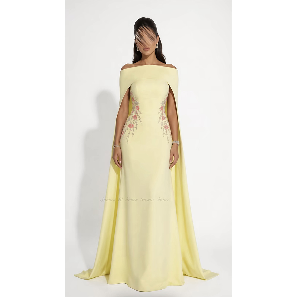 Lemon Yellow Mermaid Evening D - Embroidery Yellow Dress ulasan dan harga