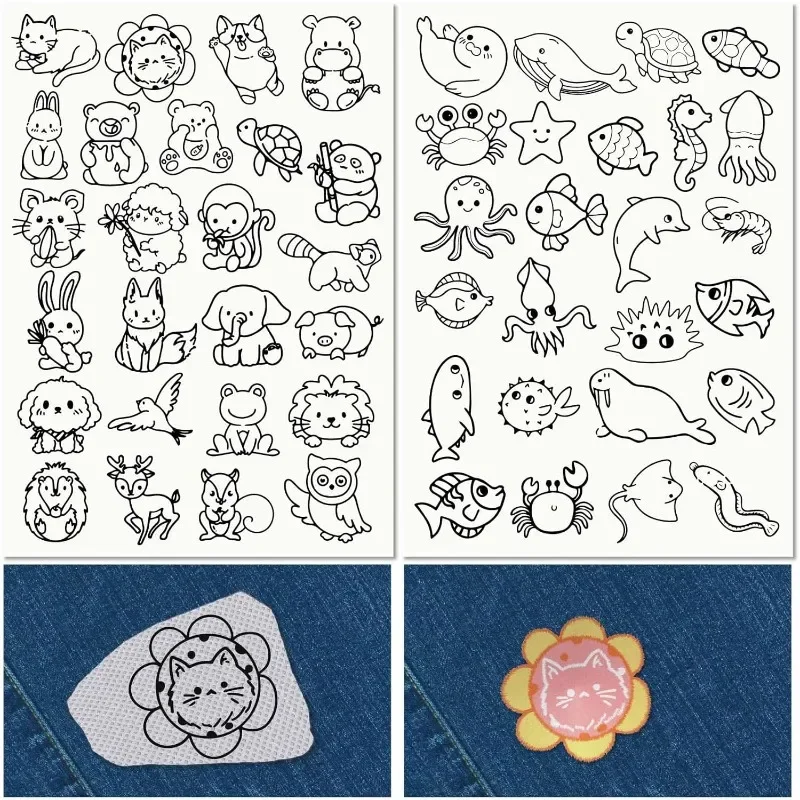 50Pcs Sea Animals Water Solubl - Embroidery Meaning ulasan dan harga