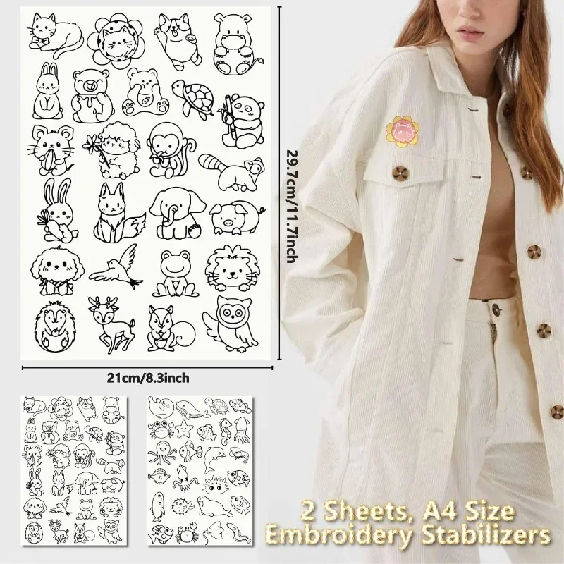 50Pcs Sea Animals Water Solubl - Embroidery Meaning ulasan dan harga