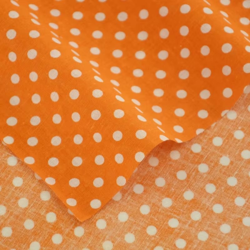 50X150CM White Orange Polka Do - Embroidery Garments ulasan dan harga