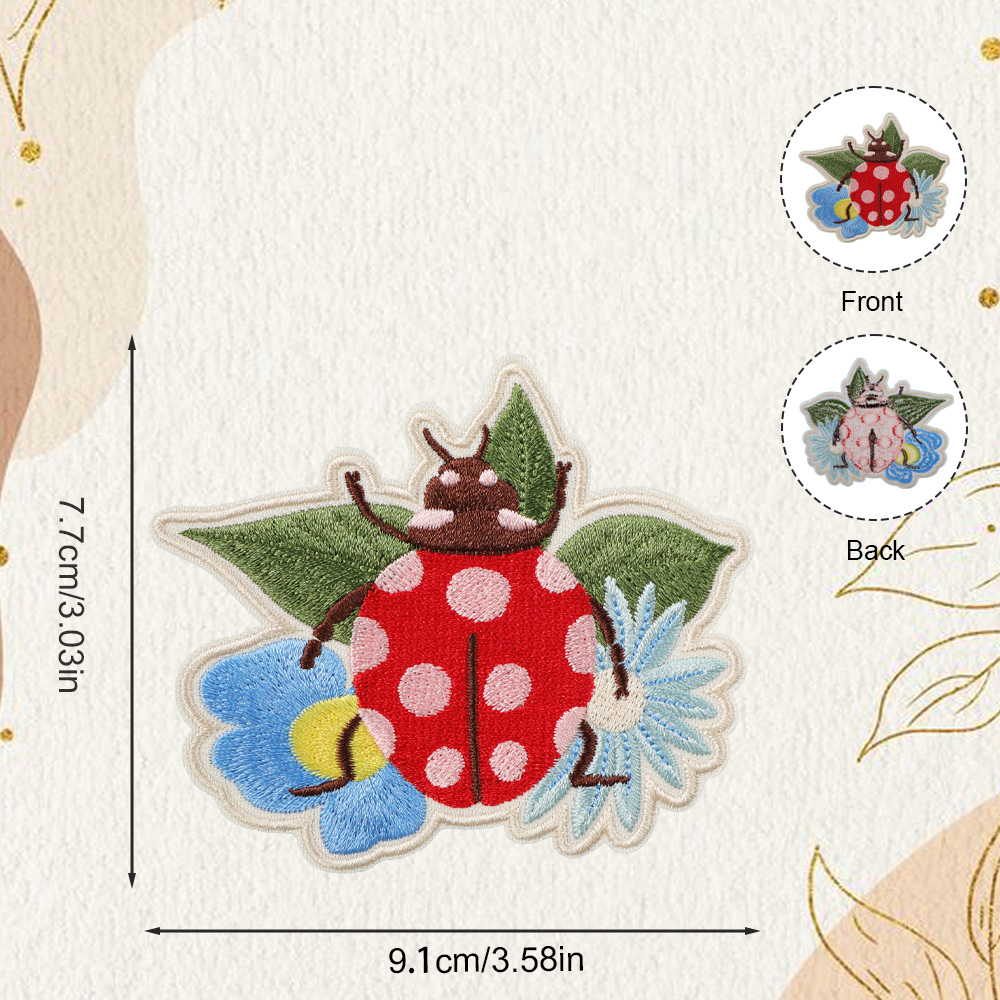 1PC Summer Ladybug Floral Embr - Embroidery Lady Bug ulasan dan harga