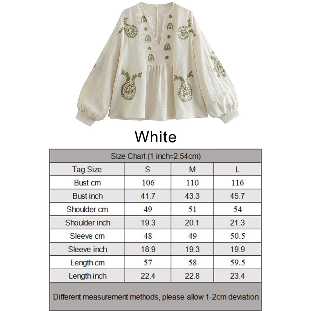 Womens New Loose Cotton Embroi - Embroidery Cotton Shirt ulasan dan harga