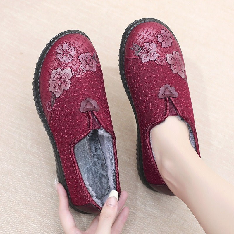 Women Winter Plush Lined Slip‑ - Embroidery Online ulasan dan harga