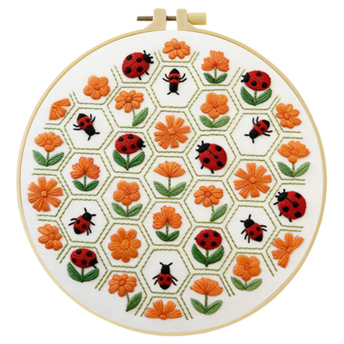 1pc 20X20CM/15X15CM 7.87/6.3in - Embroidery Lady Bug ulasan dan harga