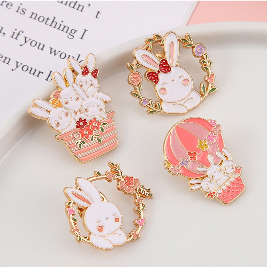 1PC Cute Bunny Metal Brooch Pi - Embroidery Bali ulasan dan harga