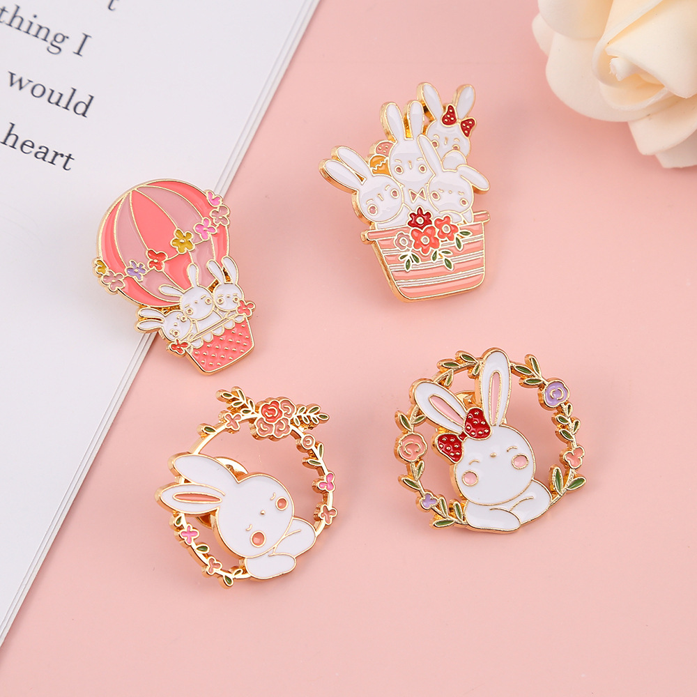 1PC Cute Bunny Metal Brooch Pi - Embroidery Bali ulasan dan harga