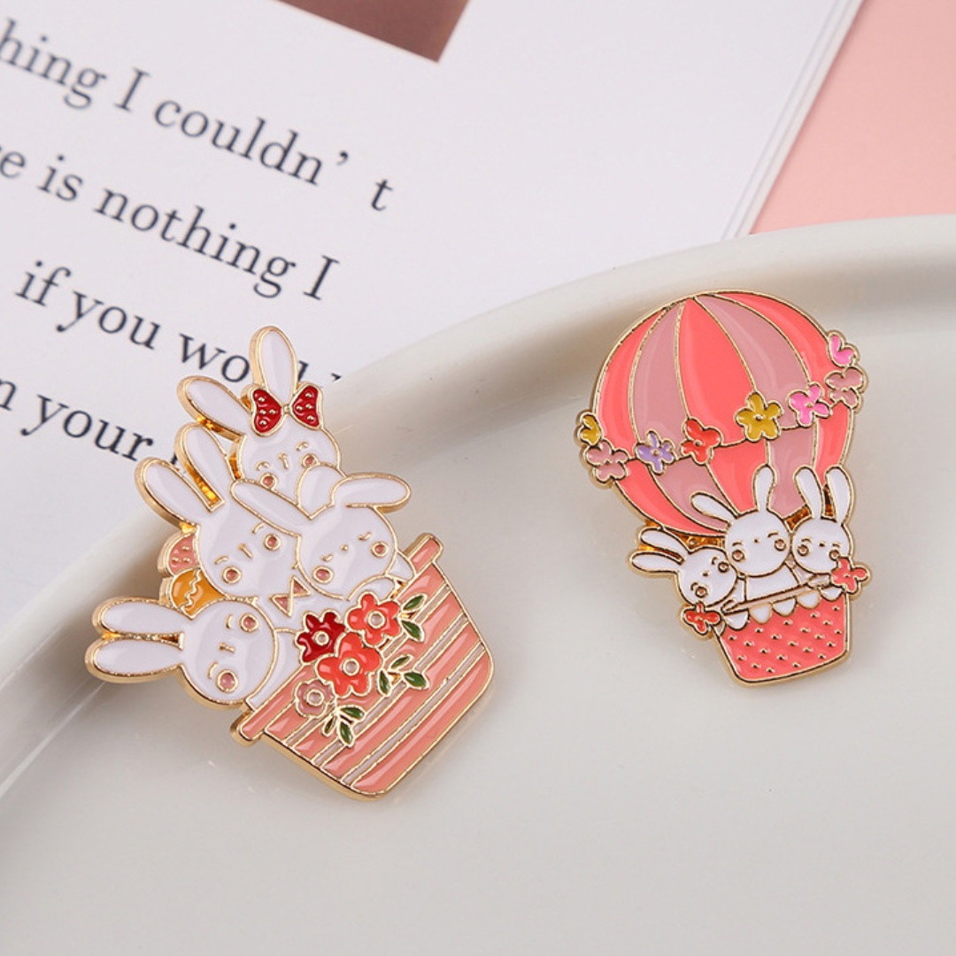 1PC Cute Bunny Metal Brooch Pi - Embroidery Bali ulasan dan harga