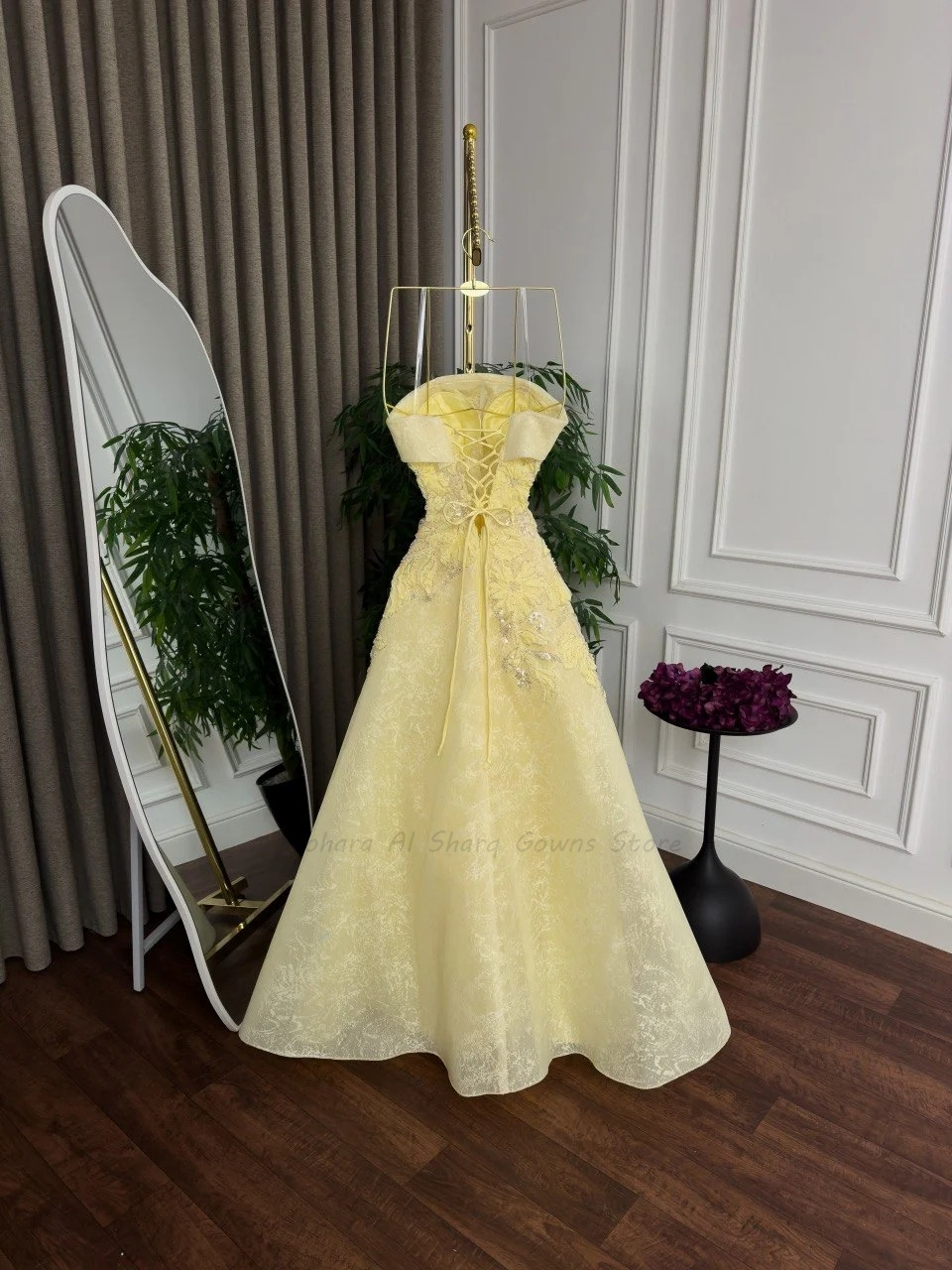 Pale Yellow A Line Evening Dre - Embroidery Yellow Dress ulasan dan harga
