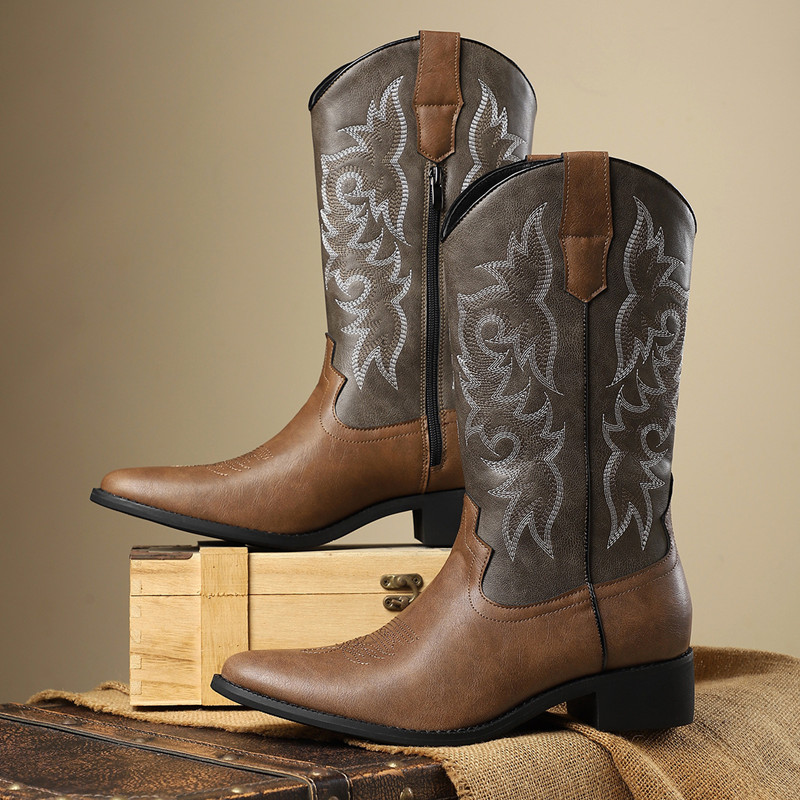NEW Men High Boots Embroidery  - Embroidery Garments ulasan dan harga